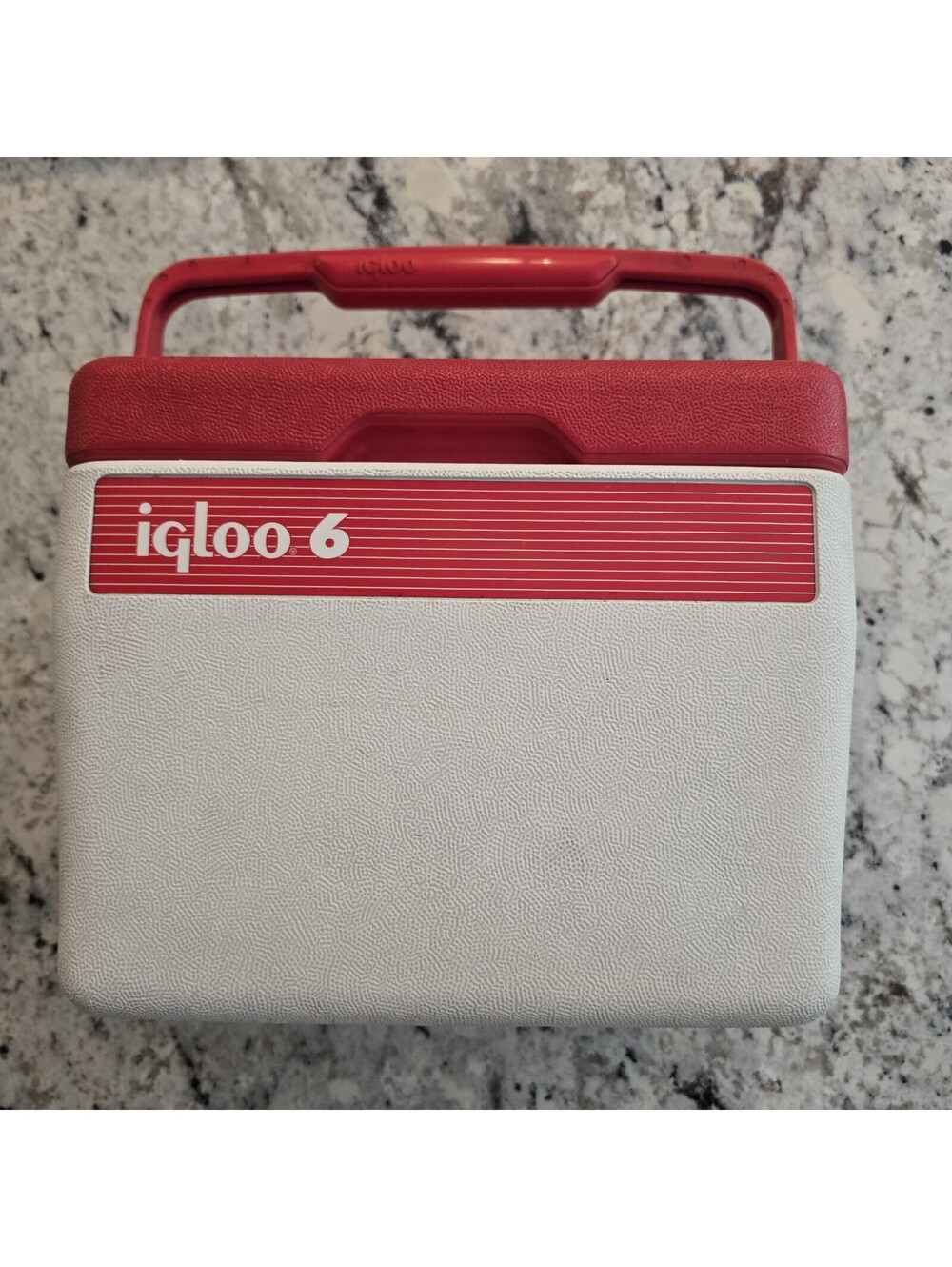 Vintage Igloo 6 Cooler 6 Pack Lid/Drink Holder Red & White